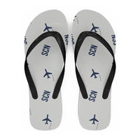 Thumbnail for Saarbrucken Airport (SCN) Slippers & Flip Flops - Slippers - Flip Flops - Pattern - White