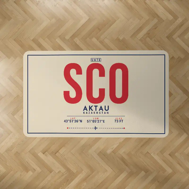 Aktau Airport (SCO) Carpets - Carpet Rectangle - ID Tag - Beige