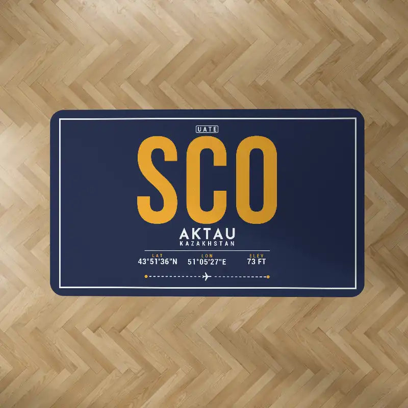 Aktau Airport (SCO) Carpets - Carpet Rectangle - ID Tag - Dark Blue
