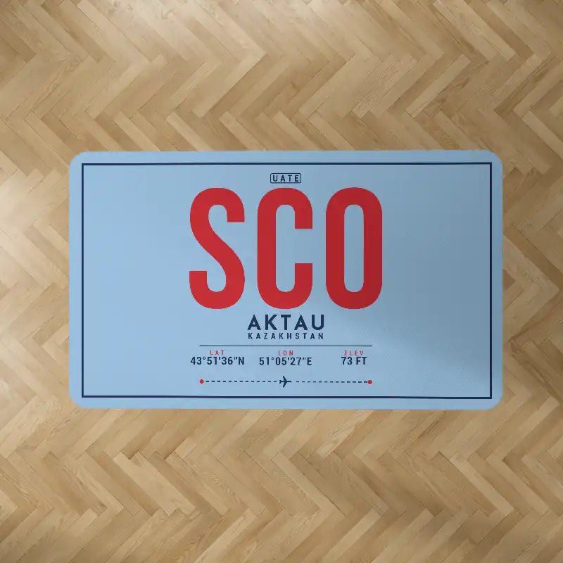 Aktau Airport (SCO) Carpets - Carpet Rectangle - ID Tag - Light Blue