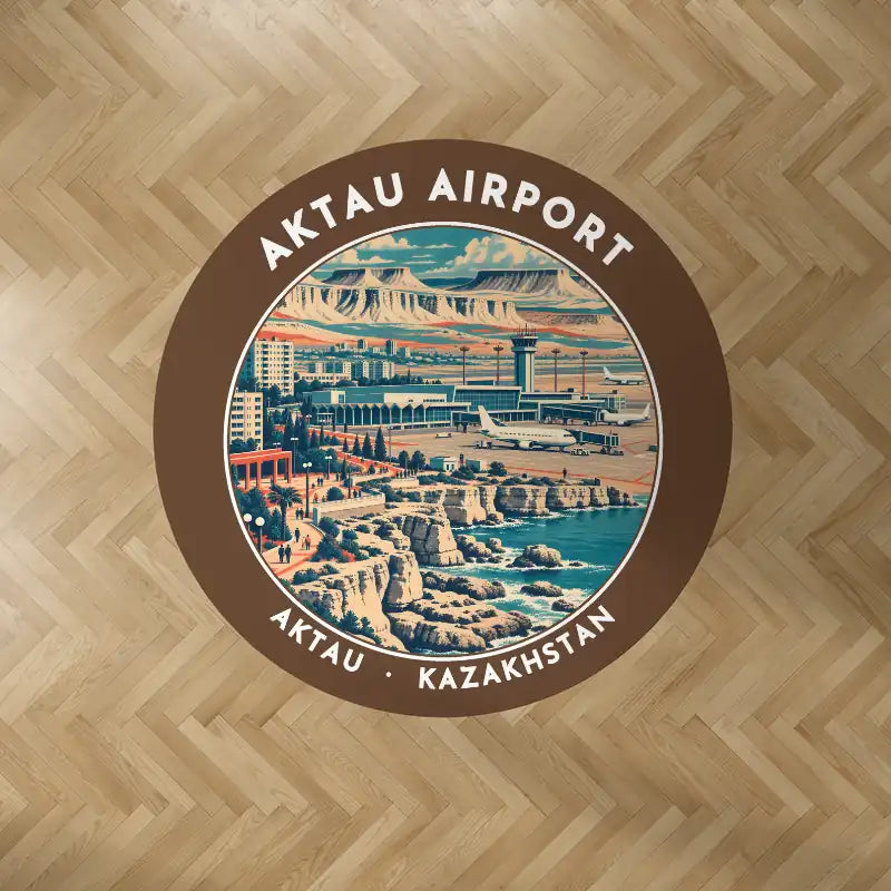 Aktau Airport (SCO) Carpets - Carpet Round - Badge - Brown