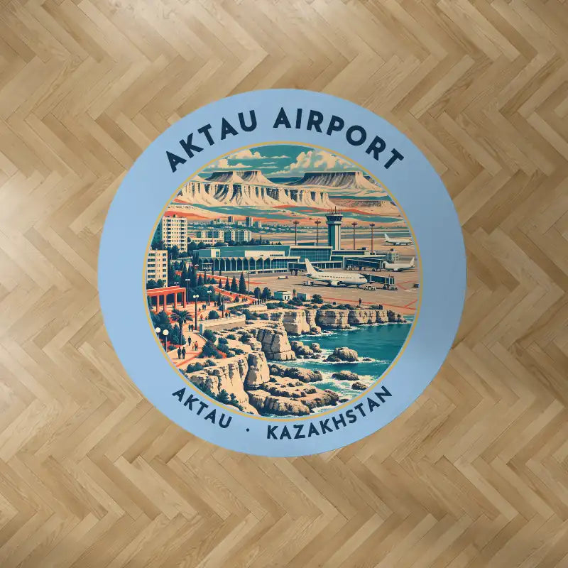 Aktau Airport (SCO) Carpets - Carpet Round - Badge - Light Blue