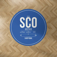 Thumbnail for Aktau Airport (SCO) Carpets - Carpet Round - ID Tag + Name - Blue