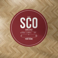 Thumbnail for Aktau Airport (SCO) Carpets - Carpet Round - ID Tag + Name - Dark Red