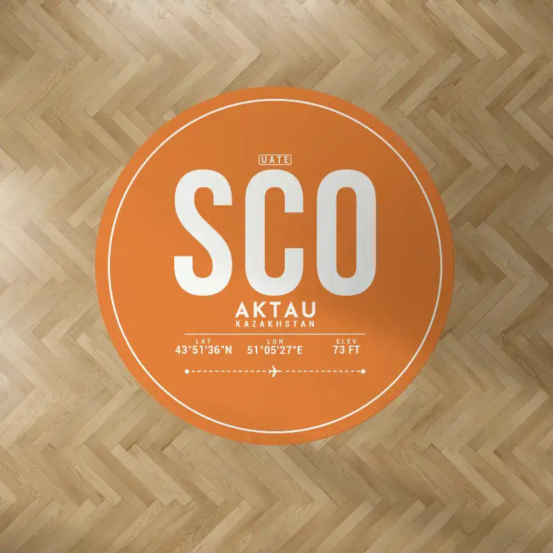 Aktau Airport (SCO) Carpets - Carpet Round - ID Tag - Orange