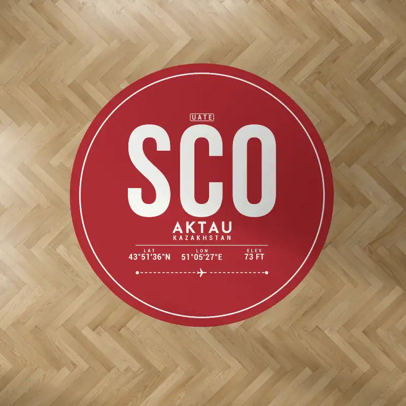 Aktau Airport (SCO) Carpets - Carpet Round - ID Tag - Red