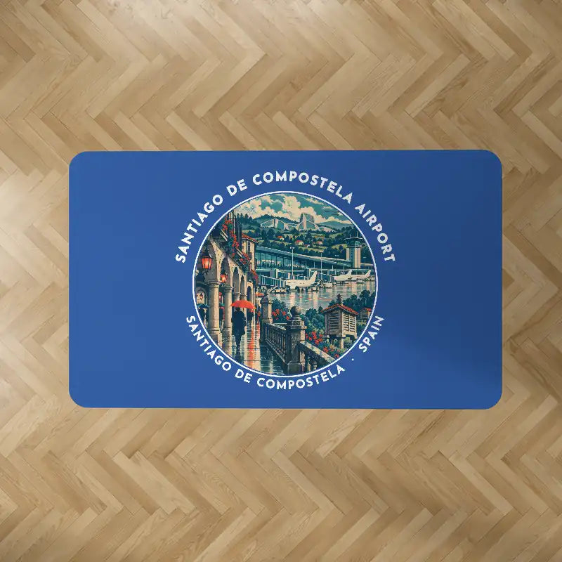 Santiago de Compostela Airport (SCQ) Carpets - Carpet Rectangle - Badge - Blue