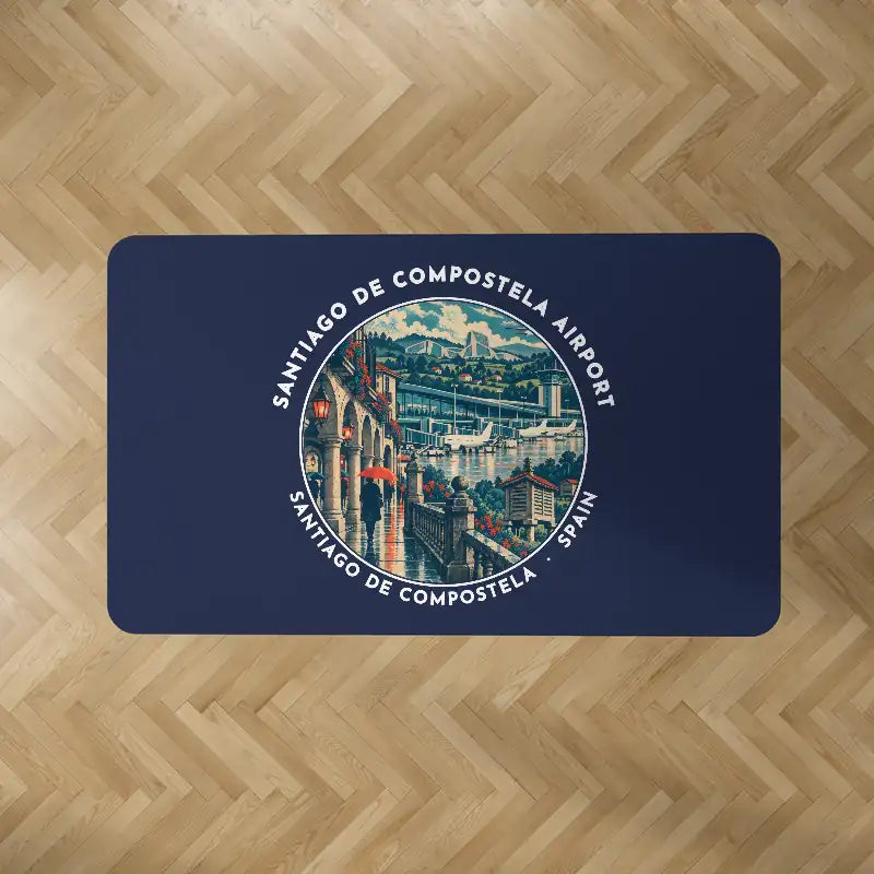 Santiago de Compostela Airport (SCQ) Carpets - Carpet Rectangle - Badge - Dark Blue