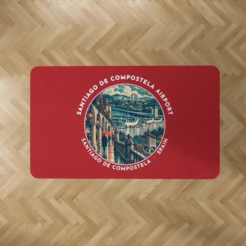 Santiago de Compostela Airport (SCQ) Carpets - Carpet Rectangle - Badge - Red