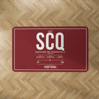 Thumbnail for Santiago de Compostela Airport (SCQ) Carpets - Carpet Rectangle - ID Tag + Name - Dark Red
