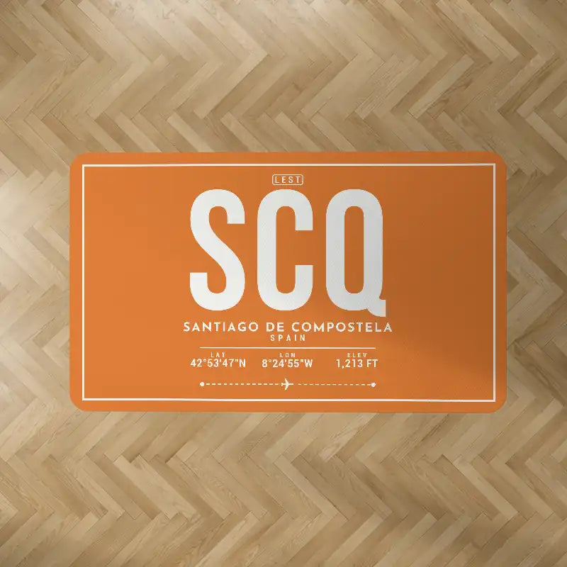 Santiago de Compostela Airport (SCQ) Carpets - Carpet Rectangle - ID Tag - Orange