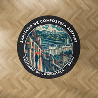 Thumbnail for Santiago de Compostela Airport (SCQ) Carpets - Carpet Round - Badge - Black