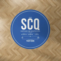 Thumbnail for Santiago de Compostela Airport (SCQ) Carpets - Carpet Round - ID Tag + Name - Blue