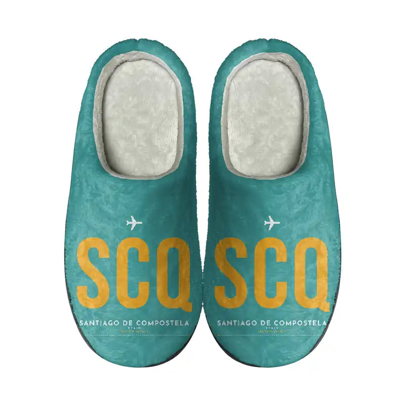 Santiago de Compostela Airport (SCQ) Slippers & Flip Flops - Slippers - Cotton - Code - Same - Turquoise
