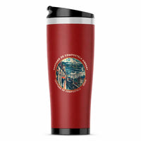 Thumbnail for Santiago de Compostela Airport (SCQ) Travel Mugs - Badge - Stainless Steel (No Holder) - Red