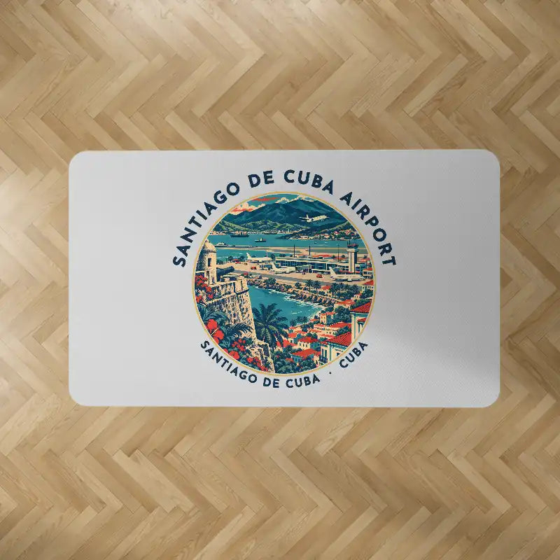Antonio Maceo Airport (SCU) Carpets - Carpet Rectangle - Badge - Light Gray