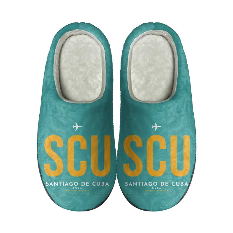 Antonio Maceo Airport (SCU) Slippers & Flip Flops - Slippers - Cotton - Code - Same - Turquoise
