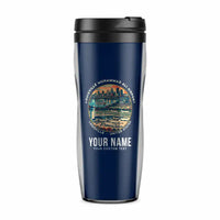 Thumbnail for Louisville Muhammad Ali International Airport (SDF) Travel Mugs - Badge + Name - Plastic (No Holder) - Dark Blue