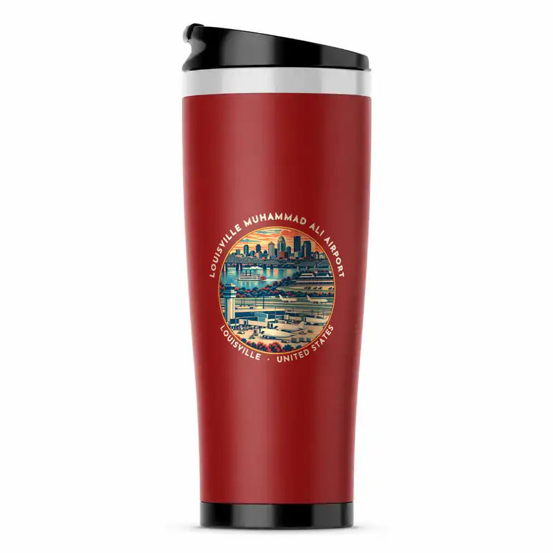 Louisville Muhammad Ali International Airport (SDF) Travel Mugs - Badge - Stainless Steel (No Holder) - Red