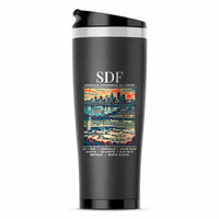 Thumbnail for Louisville Muhammad Ali International Airport (SDF) Travel Mugs - Poster - Stainless Steel (No Holder) - Gray