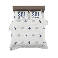 Thumbnail for Sendai Airport (SDJ) Bedding Sets & Blankets - Bedding Set - Pattern - White
