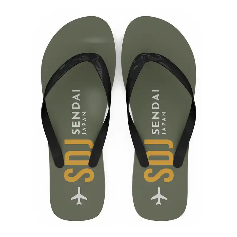 Sendai Airport (SDJ) Slippers & Flip Flops - Slippers - Flip Flops - Code - Green Army