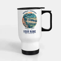 Thumbnail for Sendai Airport (SDJ) Travel Mugs - Badge + Name - Stainless Steel with Holder - White