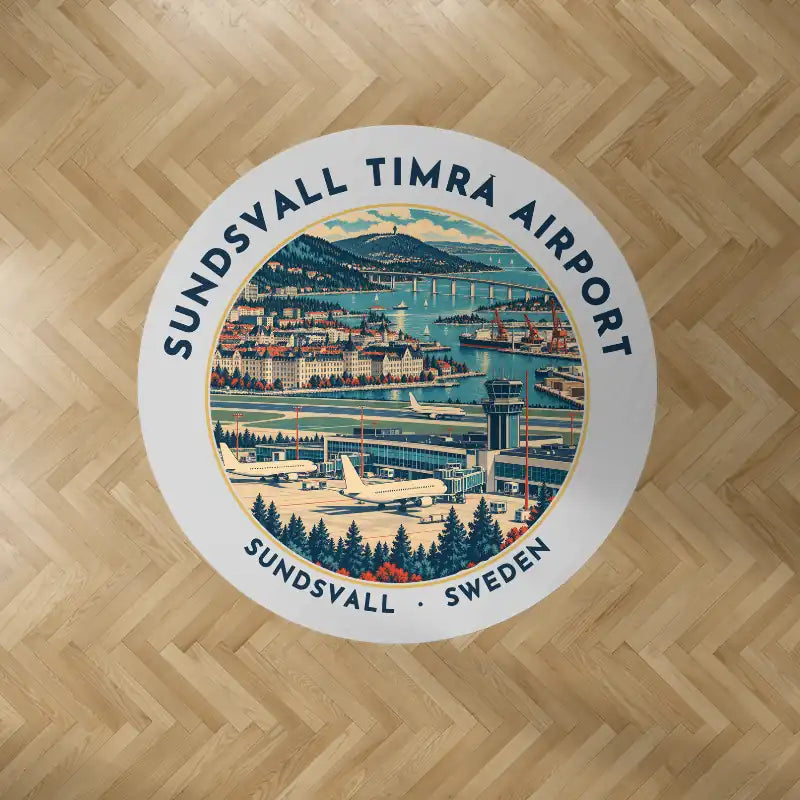 Sundsvall-Timrå Airport (SDL) Carpets - Carpet Round - Badge - Light Gray
