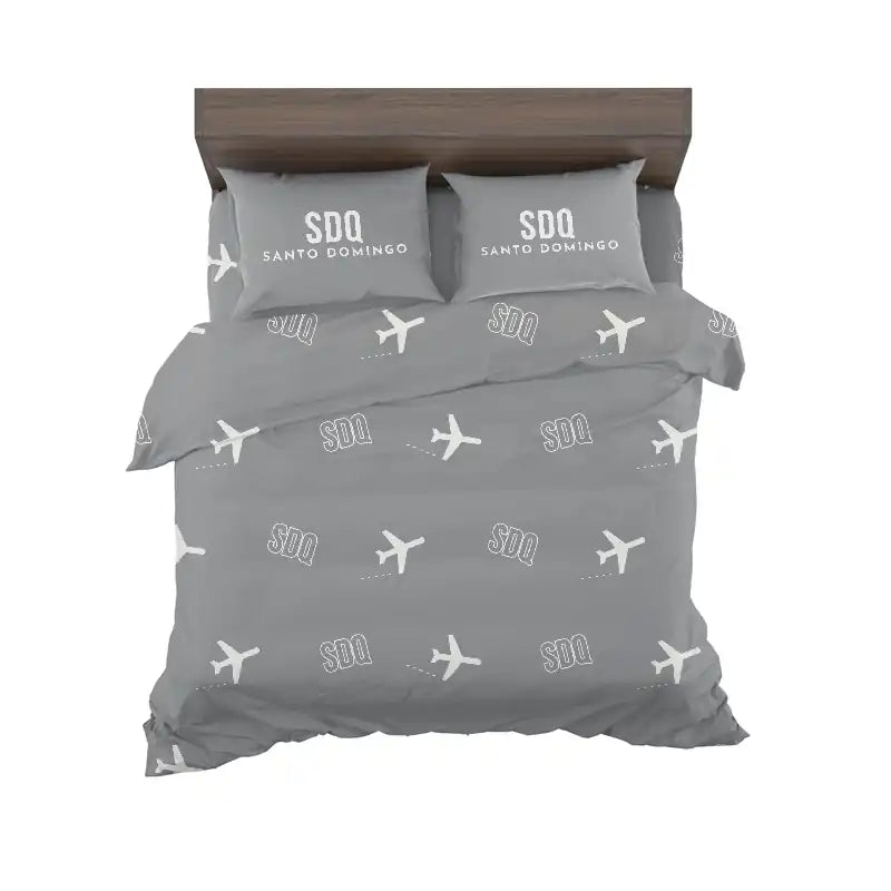 Las Americas International Airport (SDQ) Bedding Sets & Blankets - Bedding Set - Pattern - Gray