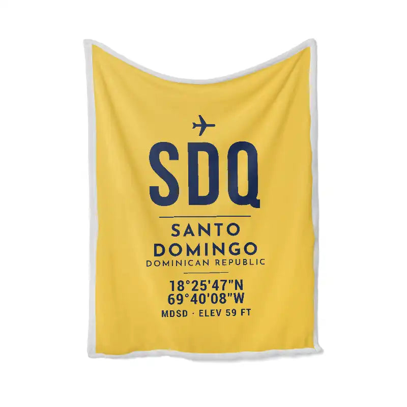 Las Americas International Airport (SDQ) Bedding Sets & Blankets - Blanket - ID Tag - Yellow
