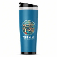 Thumbnail for Las Americas International Airport (SDQ) Travel Mugs - Badge + Name - Stainless Steel (No Holder) - Light Blue