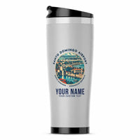 Thumbnail for Las Americas International Airport (SDQ) Travel Mugs - Badge + Name - Stainless Steel (No Holder) - Light Gray