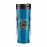 Thumbnail for Las Americas International Airport (SDQ) Travel Mugs - Badge - Plastic (No Holder) - Light Blue