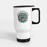 Thumbnail for Las Americas International Airport (SDQ) Travel Mugs - Badge - Stainless Steel with Holder - White