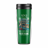 Thumbnail for Las Americas International Airport (SDQ) Travel Mugs - Poster + Name - Plastic (No Holder) - Green
