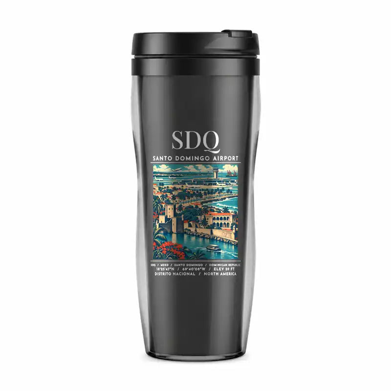 Las Americas International Airport (SDQ) Travel Mugs - Poster - Plastic (No Holder) - Gray