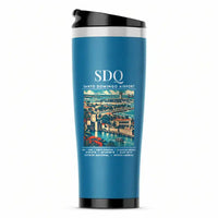 Thumbnail for Las Americas International Airport (SDQ) Travel Mugs - Poster - Stainless Steel (No Holder) - Light Blue