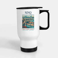 Thumbnail for Las Americas International Airport (SDQ) Travel Mugs - Poster - Stainless Steel with Holder - White