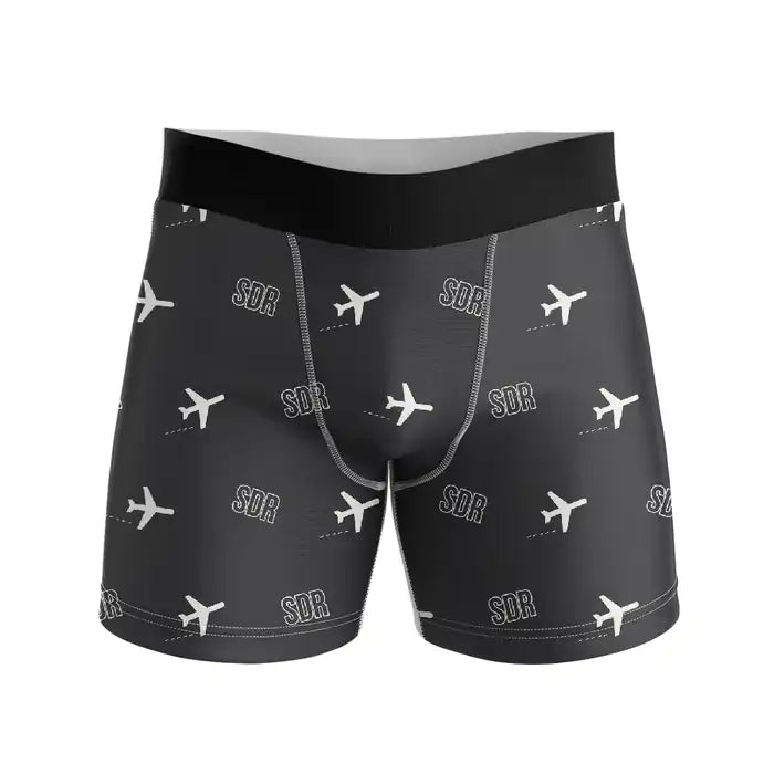 Santander Airport (SDR) Men Boxers - Pattern - Black
