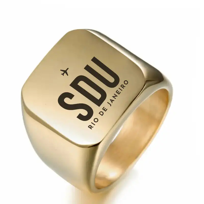 Santos Dumont Airport (SDU) Rings - Ring - Golden