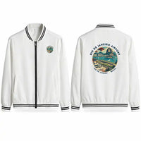 Thumbnail for Santos Dumont Airport (SDU) Stylish Jackets - Baseball Collar - Badge - White