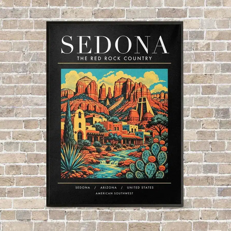 SEDONA - Poster - Canvas Framed - Black