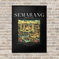 Thumbnail for SEMARANG - Poster - Canvas Framed - Black