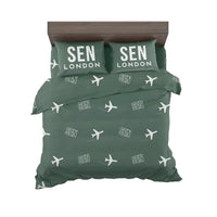 Thumbnail for London Southend Airport (SEN) Bedding Sets & Blankets - Bedding Set - Pattern - Dark Green