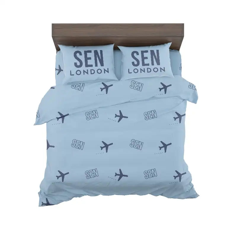 London Southend Airport (SEN) Bedding Sets & Blankets - Bedding Set - Pattern - Light Blue