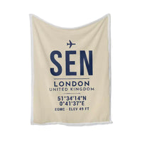 Thumbnail for London Southend Airport (SEN) Bedding Sets & Blankets - Blanket - ID Tag - Beige