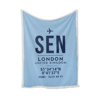 Thumbnail for London Southend Airport (SEN) Bedding Sets & Blankets - Blanket - ID Tag - Light Blue