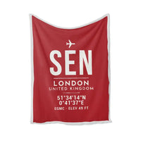 Thumbnail for London Southend Airport (SEN) Bedding Sets & Blankets - Blanket - ID Tag - Red