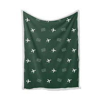 Thumbnail for London Southend Airport (SEN) Bedding Sets & Blankets - Blanket - Pattern - Dark Green