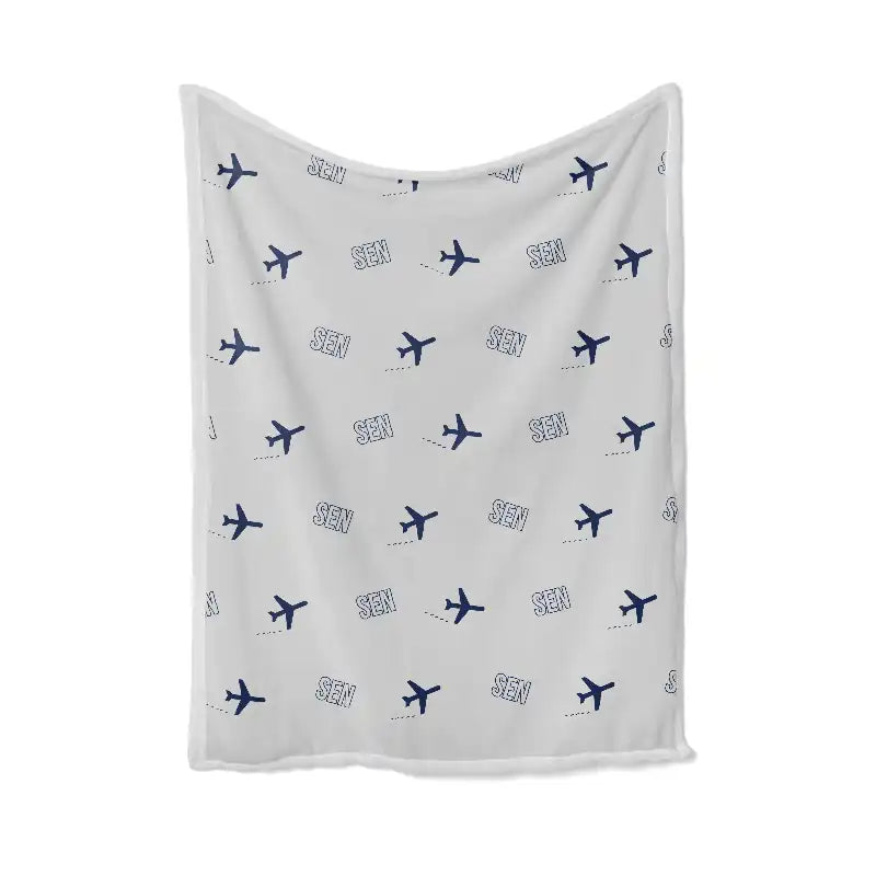 London Southend Airport (SEN) Bedding Sets & Blankets - Blanket - Pattern - Light Gray